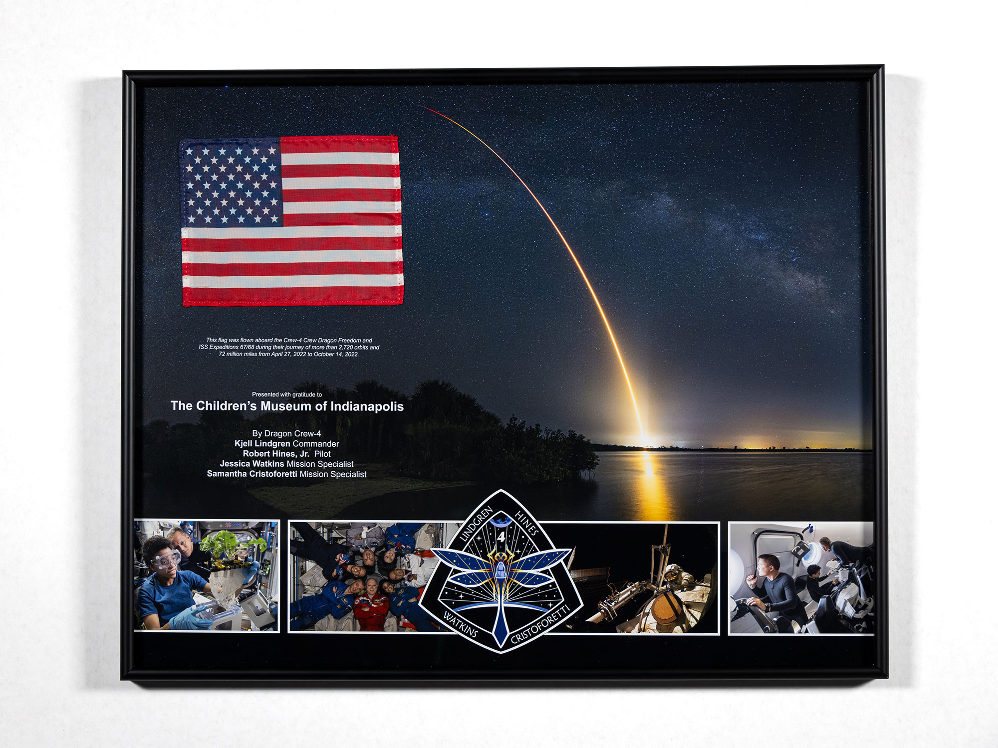 American flag flown on the International Space Station.